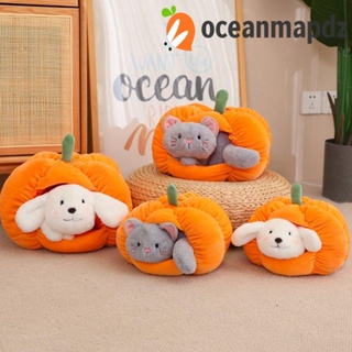 Oceanmapdz รังแมว ของเล่นตุ๊กตาฟักทองยัดไส้สัตว์ฟักทองเคนเนลตุ๊กตายัดไส้ของเล่นนุ่มนอนหมอนรังแมวของเล่นเด็ก