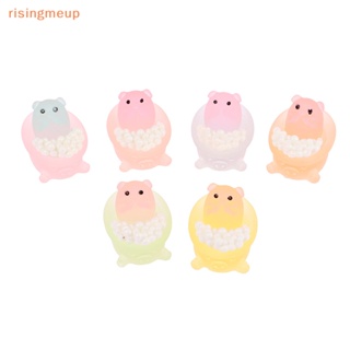 [risingmeup] พวงกุญแจเรซิ่น จี้รูปลูกหมู เรืองแสง ขนาดเล็ก DIY สําหรับตกแต่งโทรศัพท์มือถือ 2 ชิ้น