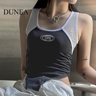 Dunea เสื้อกล้าม คอยู บล็อกสี ลําลอง ฤดูร้อน สําหรับผู้หญิง