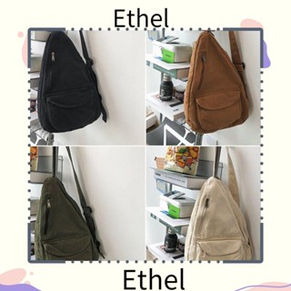 Ethel1 กระเป๋าคาดอก กระเป๋าสะพายไหล่ ผ้าแคนวาส สีพื้น อเนกประสงค์ สําหรับผู้ชาย และผู้หญิง เหมาะกับการพกพาเดินทาง