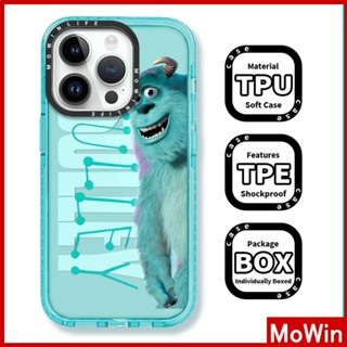 Mowin - เข้ากันได้สำหรับ เคสไอโฟน เคสไอโฟน11 เคส iphone 11 เคสนิ่มเคสใสหนากันกระแทกกรอบป้องกันกล้องสีฟ้าการ์ตูนสัตว์ประหลาดเข้ากันได้กับ iPhone 13 Pro Max 12 Pro Max 11 XR XS 7 8Plus