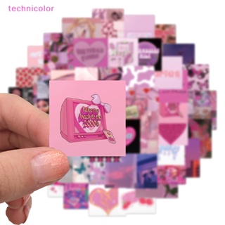 [technicolor] สติกเกอร์ ลายการ์ตูนกราฟฟิตี้ สีชมพู สําหรับติดตกแต่งโทรศัพท์มือถือ แล็ปท็อป สมุดไดอารี่ DIY 50 ชิ้น