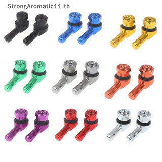 Strongaromatic ก้านวาล์วล้ออลูมิเนียม CNC 90 องศา สําหรับรถจักรยานยนต์ 2 ชิ้น