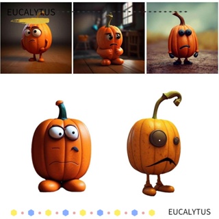 Eutus ฟักทองผี ฟักทองฮาโลวีน เรซิ่น สีเหลือง สําหรับตกแต่งโต๊ะ กลางแจ้ง DIY