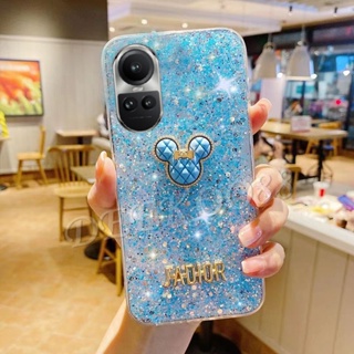 ใหม่ เคสโทรศัพท์มือถือ TPU นิ่ม ปิดด้านหลัง ลายหมีน่ารัก แต่งกลิตเตอร์วิบวับ สําหรับ OPPO Reno 10 Pro Plus 10Pro 10Pro+ A78 A58 4G 5G Reno10 Pro 2023