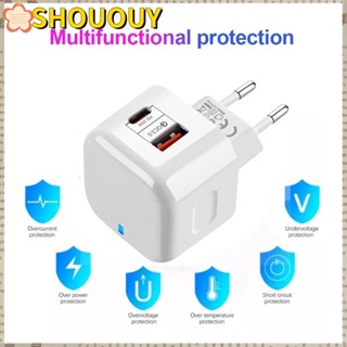 Shououy อะแดปเตอร์ชาร์จ USB คู่ PD 2 พอร์ต แบบชาร์จเร็ว