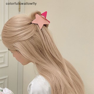 Colorfulswallowfly กิ๊บติดผมอะคริลิค รูปดาวห้าแฉก ขนาดใหญ่ แวววาว แฟชั่น Y2k