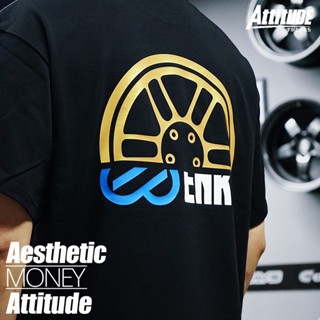 Tide brand Attitude JDM เสื้อยืดแขนสั้น ผ้าฝ้าย พิมพ์ลายรถยนต์ ENKEI hub forging spinning RPF1