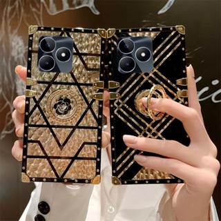 เคสโทรศัพท์มือถือ TPU นิ่ม กันกระแทก พร้อมแหวนขาตั้ง สําหรับ Realme C53 C55 C33 C35 Narzo 50A Prime RealmeC53 NFC 4G 2023 2022