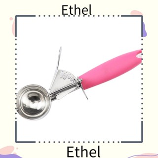 Ethel1 ช้อนตวงคุกกี้ สเตนเลส ด้ามจับสีชมพู สําหรับตักเนื้อสัตว์ คัพเค้ก