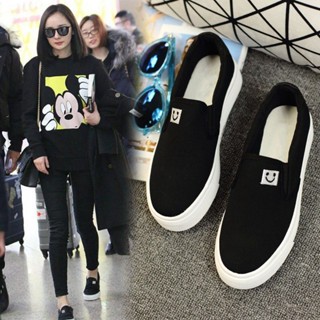 พร้อมส่ง🚚รองเท้าผ้าใบผู้หญิง สลิปออน สไตล์เรียบง่าย แฟชั่น ล…