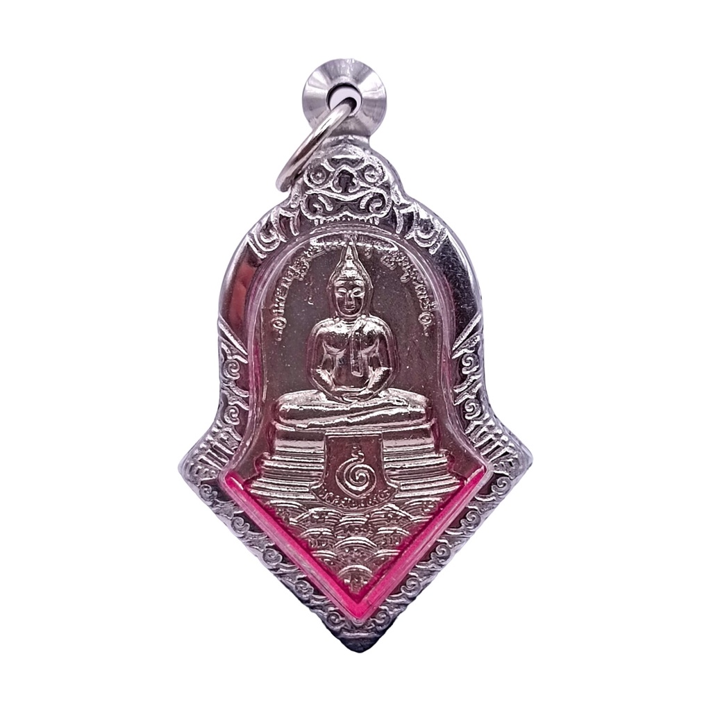 K907 ท้าวเวสสุวรรณ วัดจุฬามณี สมุทรสงคราม หลังหลวงพ่อโสธร  ปี2564 กรอบสแตนเลส 3.0X5.0 ซม. พร้อมส่ง