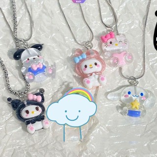 SANRIO เครื่องประดับ สร้อยคอ สายโซ่ จี้การ์ตูน Cinnamoroll Hello Kitty My Melody Pochacco น่ารัก เหมาะกับของขวัญวันเกิด แบบเรียบง่าย สําหรับผู้หญิง