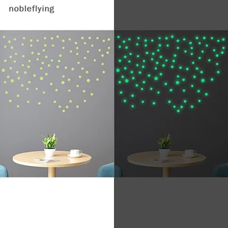 Nf สติกเกอร์เรืองแสงในที่มืด ดาวกลม ลายจุด DIY สําหรับติดตกแต่งผนังห้อง nobleflying