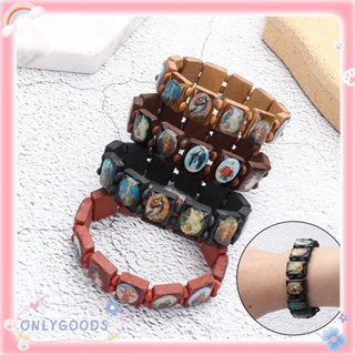 Only สร้อยข้อมือไม้ จี้พระเยซู พรศาสนา สําหรับผู้หญิง และผู้ชาย