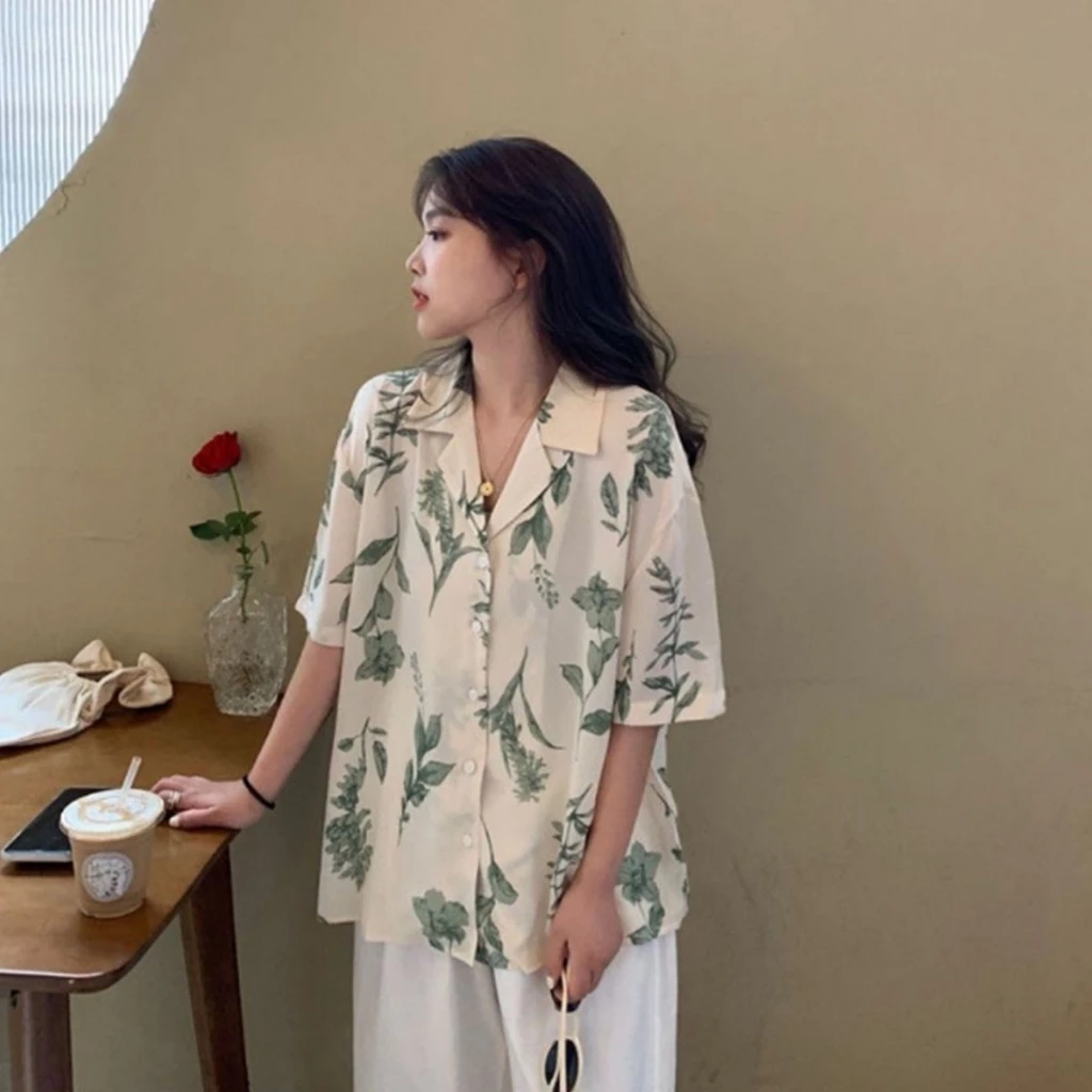 เสื้อเชิ้ตฮาวาย แขนสั้น ลายดอกไม้ สงกรานต์ ผู้หญิง thumbnail 8