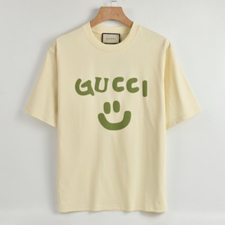 G-u-c- เสื้อยืดคอกลม แขนสั้น พิมพ์ลายตัวอักษร สวยงาม อเนกประสงค์ สไตล์ unisex Dktyd