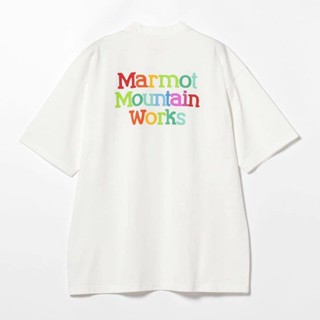 【พร้อมส่ง】BEAMS X MARMOT print เสื้อยืดลําลอง แขนสั้น คอกลม พิมพ์ลายสีรุ้ง สําหรับผู้ชาย และผู้หญิง