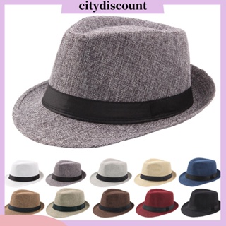 &lt;citydiscount&gt; หมวกปีกกว้าง หมวกชายหาด กันแดด สีพื้น สําหรับวันหยุด