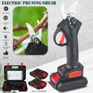 Cordless Electric Pruning Shears Li-ion Secateur Garden Branch Cutter + 2Battery