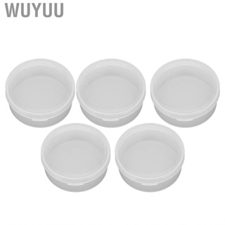 Wuyuu Clear Cosmetic Sponge Box Pressed Lid Design Seamless Edges Round Versatile Transparent Makeup for Small Items