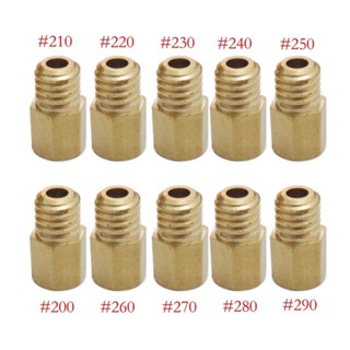 ขายดี หัวฉีดคาร์บูเรเตอร์ หกเหลี่ยม สําหรับ MIKUNI VM TM TMX 10 ชิ้น #200 #210 #220 #230 #240 #250