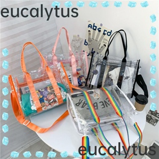 Eucalytus1 กระเป๋าถือ กระเป๋าสะพายไหล่ PVC แบบใส ความจุขนาดใหญ่ สําหรับผู้หญิง