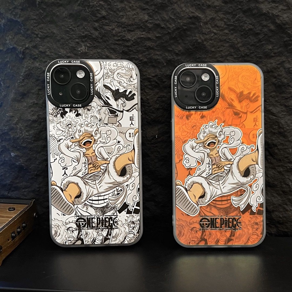 เคสโทรศัพท์มือถือ กันกระแทก กันตก ลายวันพีช ลูฟี่ นิกา เทพเจ้าแห่งดวงอาทิตย์ เกียร์ห้า เกมร็อคสตาร์ หรูหรา สําหรับ iphone 14 11 13 12 X XS Pro Max xr Mini xr 7 8 plus