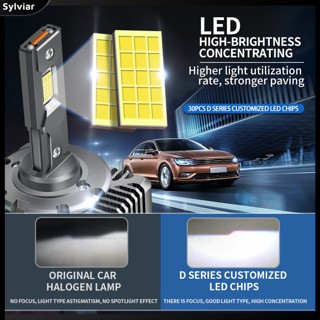 [sylviar] ไฟหน้ารถยนต์ Led D2s 110w 6000k 40000lm สว่างมาก 1 คู่