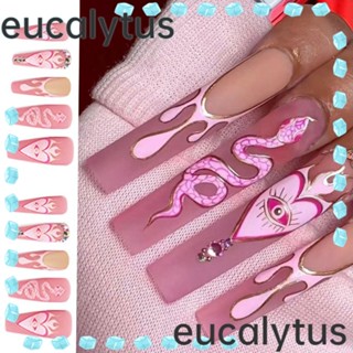 Eucalytus1 เล็บปลอม คริสตัล รูปงู สําหรับตกแต่งเล็บ DIY 24 ชิ้น