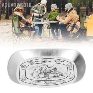 Aquarius316 ถาดเสิร์ฟอาหาร Tinplate Camping Tableware อาหารเย็นแบบพกพาจานผลไม้สำหรับปิกนิกกลางแจ้ง