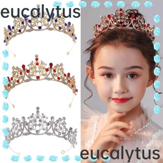 Eucalytus1 กิ๊บติดผม รูปดอกไม้ ใบไม้ ประดับคริสตัล สไตล์เจ้าหญิง หรูหรา เครื่องประดับ สําหรับเจ้าสาว งานแต่งงาน