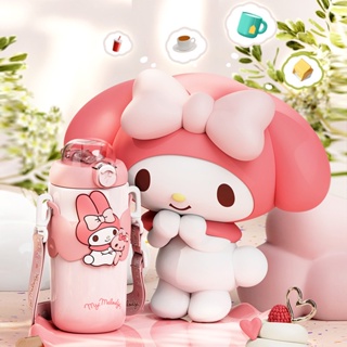 ขวดน้ําสเตนเลส 316 ลายการ์ตูน Sanrio น่ารัก ความจุขนาดใหญ่ 500 มล. พร้อมหลอดดูด พกพาง่าย สําหรับนักเรียน โรงเรียน