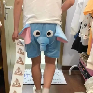 กางเกงลายช้างน่ารัก มีงวง ใส่สบาย ผ้านิ่ม กางเกงลำลอง