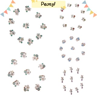 Pdony กิ๊บติดผม ลายดอกไม้ ประดับมุก DIY 10 ชิ้น