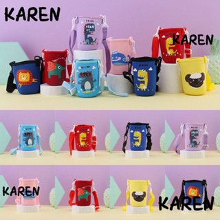 Karen กระเป๋าใส่ขวดน้ํา มีฉนวนกันความร้อน ลายการ์ตูน สําหรับเด็ก 2 ชิ้น