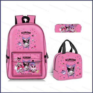 ใหม่ Sanrio Kuromi กระเป๋าดินสอ กระเป๋าเป้สะพายหลัง ความจุขนาดใหญ่ ระบายอากาศ อเนกประสงค์ สําหรับผู้หญิง นักเรียน