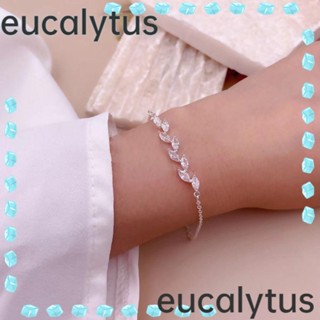 Eucalytus1 สร้อยข้อมือโซ่ รูปใบไม้ คุณภาพสูง ของขวัญแฟชั่น