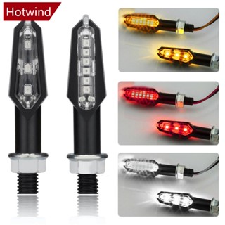 Hotwind ไฟเลี้ยว Led 9 ดวง สองด้าน สีเหลืองอําพัน แดง ขาว สําหรับรถจักรยานยนต์ D7I6 2 ชิ้น