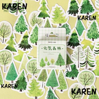 Karen สติกเกอร์ PVC ลายต้นไม้ ใบไม้ สีเขียว สําหรับตกแต่ง DIY 225 ชิ้น