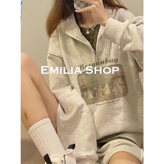 EMILIA SHOP  เสื้อผ้าผู้ญิง แขนยาว เสื้อฮู้ด  High quality Trendy Beautiful Comfortable A28J142 36Z230909