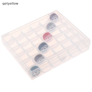 Qetyellow กล่องพลาสติกเปล่า 36 ม้วน สําหรับจัดเก็บกระสวยจักรเย็บผ้า TH