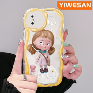 สําหรับ iPhone X Xs Xr Xs Max เคสการ์ตูน เด็กผู้หญิง น่ารัก ที่มีสีสัน เนื้อครีม ขอบคลื่น เคสโทรศัพท์ กันกระแทก ซิลิโคนใส เคส