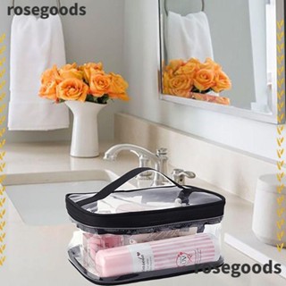 Rosegoods1 กระเป๋าเครื่องสําอาง PVC มีซิป แบบพกพา สําหรับเดินทาง