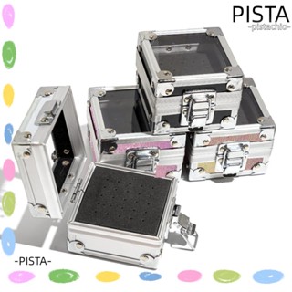 Pista กล่องเก็บดอกสว่าน 25 ช่อง หัวเจียร อะคริลิค อลูมิเนียม สีชมพู สําหรับตกแต่งเล็บ