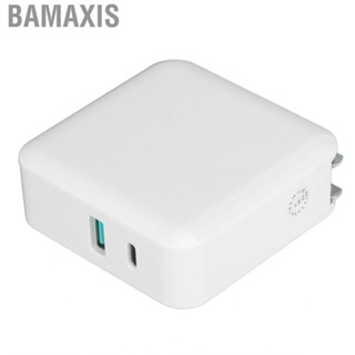 Bamaxis USB C Fast  Block  Dual Port Power Adapter  Retardant US Plug Universal 65W Triple Protection 100‑240V for Home Travel Use