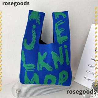 Rosegoods1 กระเป๋าถือ ผ้าถัก แฮนด์เมด สําหรับผู้หญิง