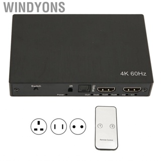 Windyons 4K HD Multimedia Interface Switch Splitter 2 in 4 Out with  4x2 Matrix Switcher SPDIF and 3.5mm   new