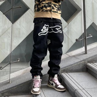 CJDT Ma Siwei same BBC American hip-hop Flying Dog printed straight tube denim jeans High Street casual pants mens fashion