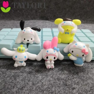 Taylor1 Kuromi ตุ๊กตา Pvc รูปแมว Melody Q-Version อุปกรณ์เสริม สําหรับตกแต่งบ้าน